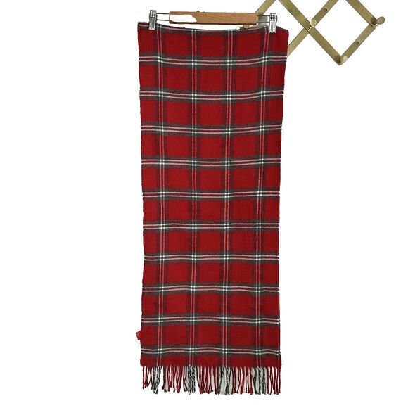 Homage Scarf Ohio State University Plaid Fringe Scarlet Grey Buckeyes OSU - Picture 2 of 7